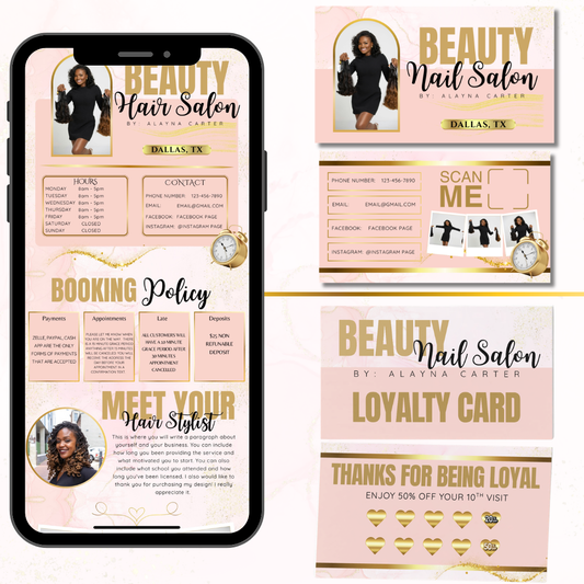 The Beauty Boss Booking Kit - Blush Champagne