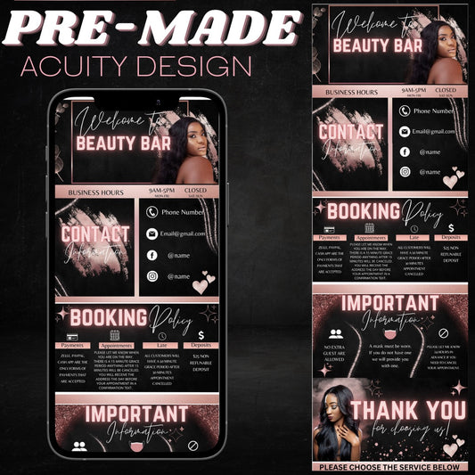Rose Gold Glam Acuity Template