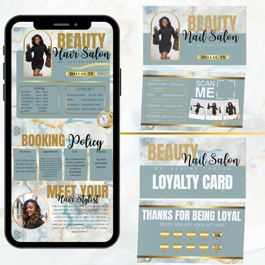The Beauty Boss Booking Kit - Ocean Marble