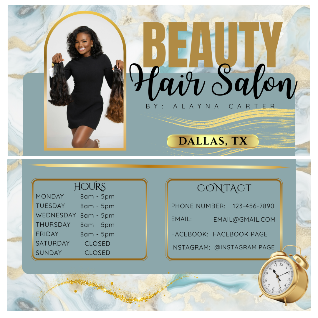 The Beauty Boss Ocean Marble - Acuity Template