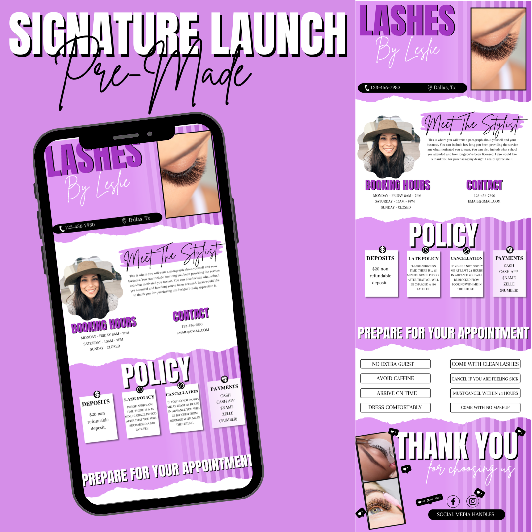 Signature Launch Pretty Purple - Acuity Template