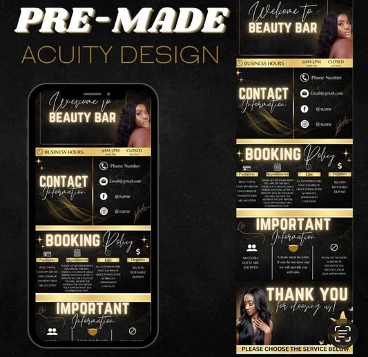 Black and Gold Glam Acuity Template