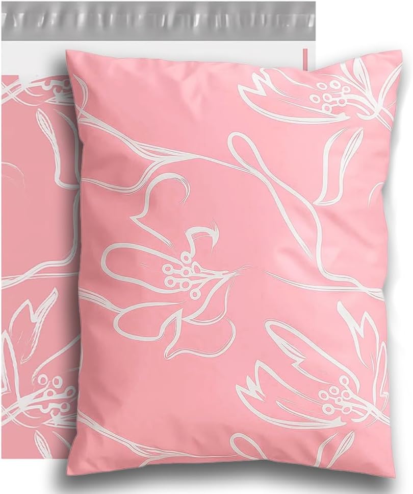 Pink Floral 10x13 Polymailer - 100 Piece